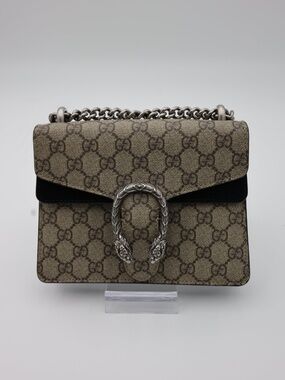 Gucci Mini Dionysus Shoulder Bag Ebony Black GG Supreme